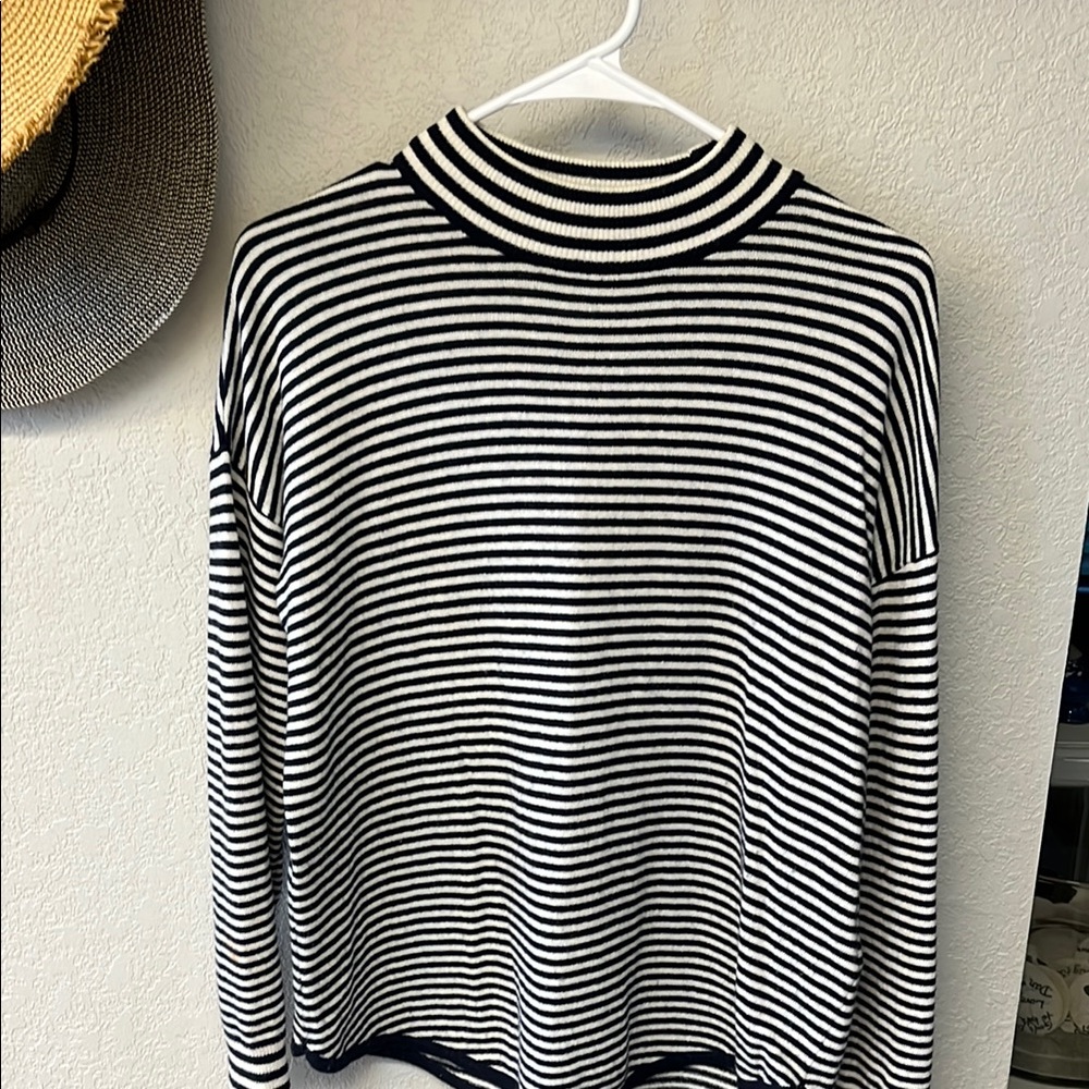 Madewell Striped Navy and White Sweater